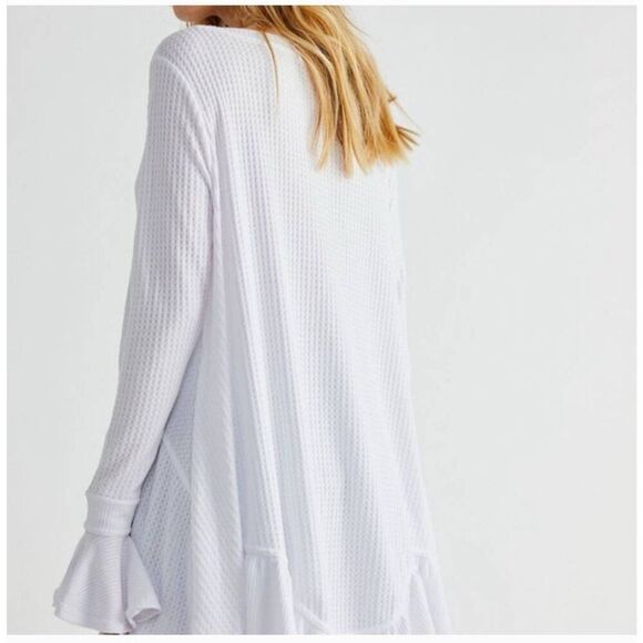 Free People Olivia Oversized Waffle Top Size Small - Picture 2 of 9